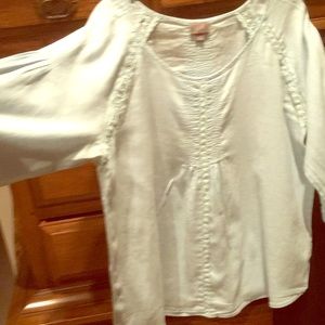 JJill large beachy pale aqua top